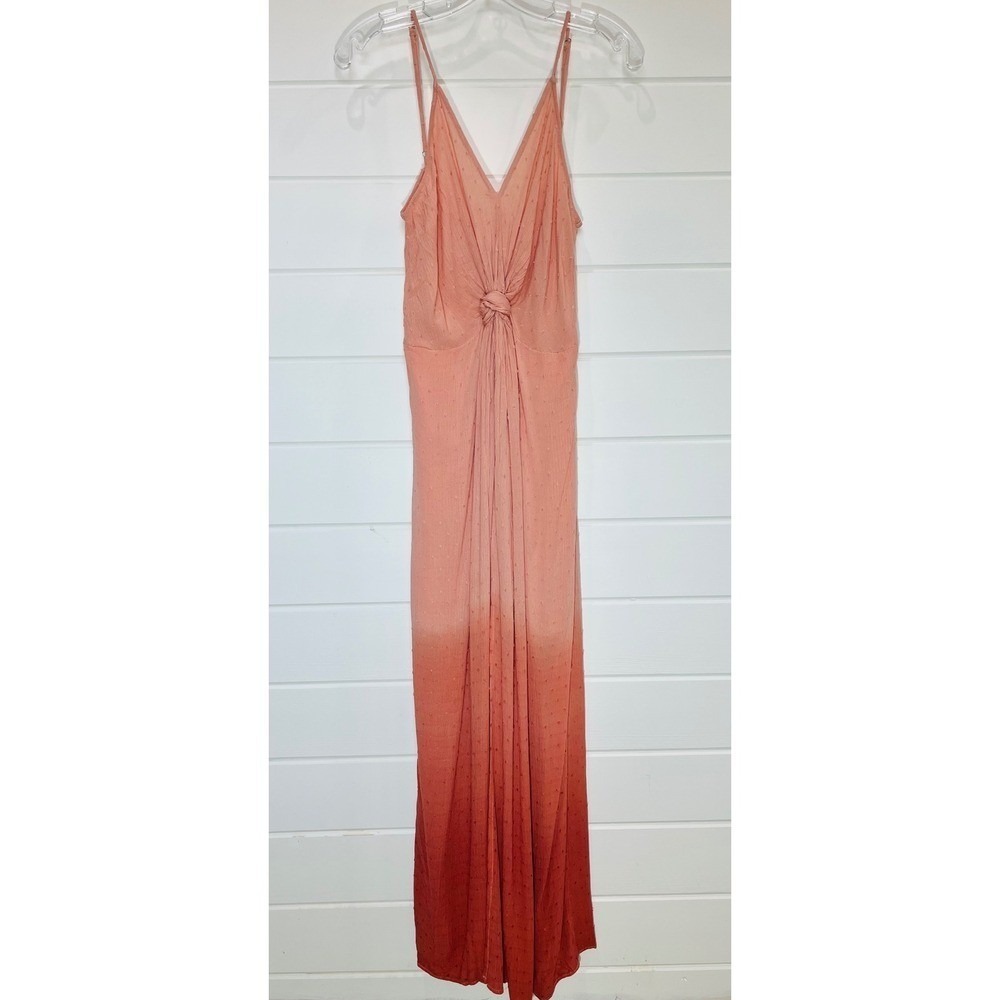Promesa Maxi Dress Womens L Blush Orange Ombre Boho Beach Resortwear Sunset Date - Picture 4 of 7